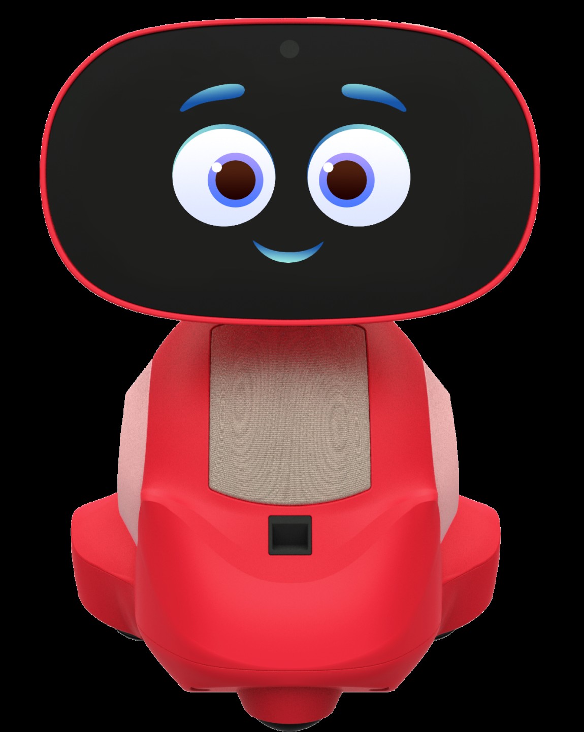 First-party miko.ai product render: red Miko 3, front view, animated face on display. Primary pick.