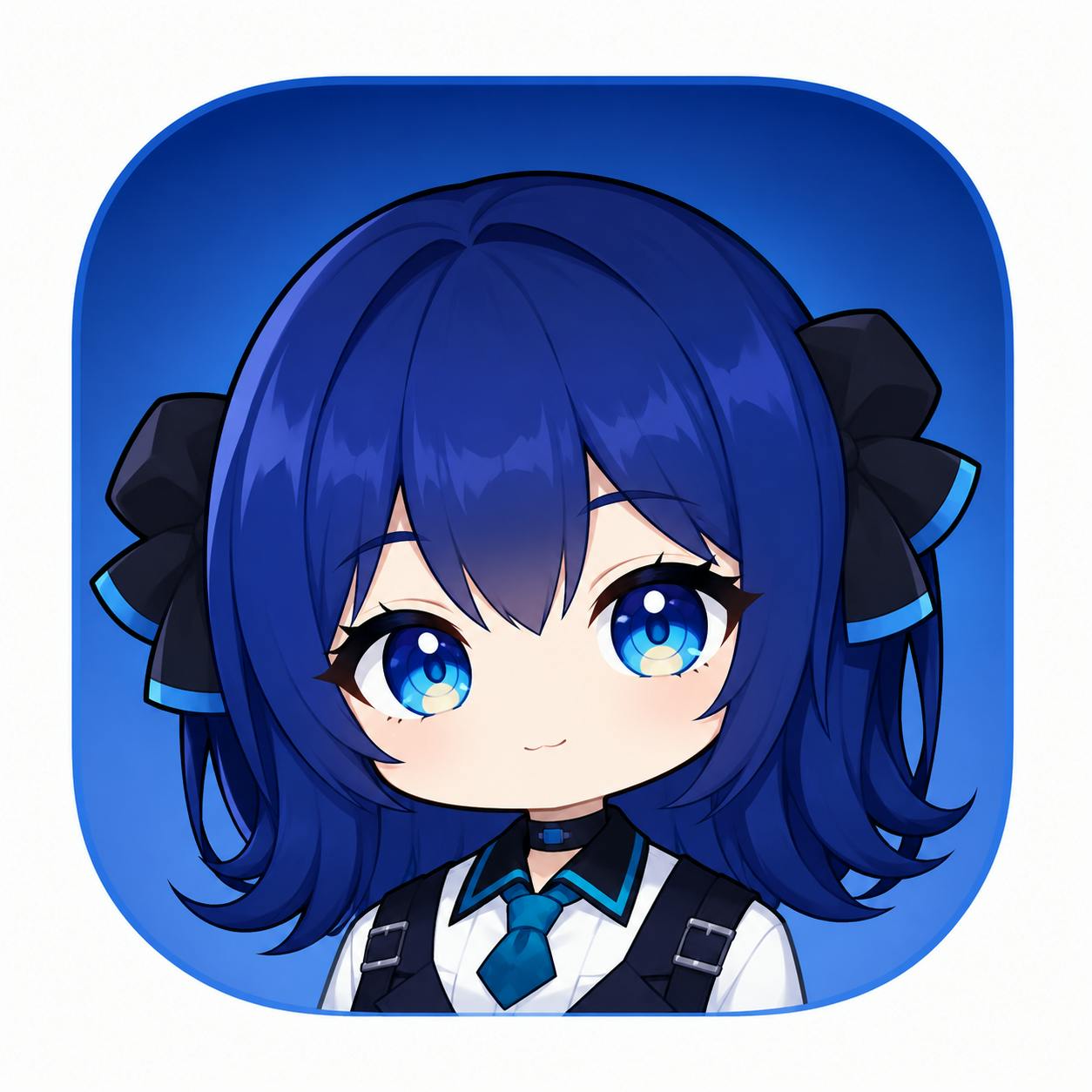 Official app icon from Product Hunt asset CDN: anime character (Bella-style, blue hair, blue eyes) on blue rounded-square background.