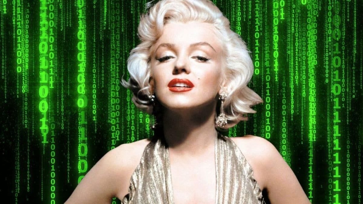 Press illustration for the "Digital Marilyn" SXSW 2024 announcement — archival-style Marilyn photo, NOT the Soul Machines render; use only